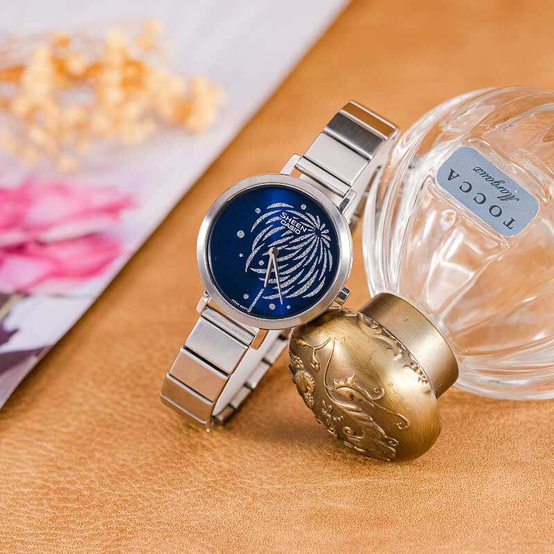 卡西欧手表女士SHEEN官方正品花火主题复古简约气质石英表SHEC130