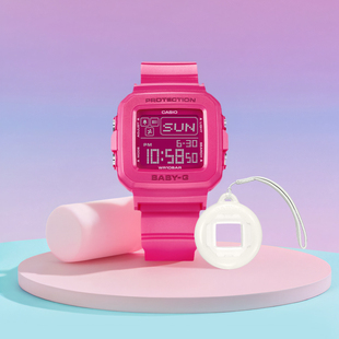 卡西欧2025新款儿童手表BABYG运动小方块学生防水电子表BGD-10K