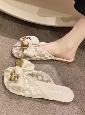 2026新款女夏包头半拖蝴蝶结
