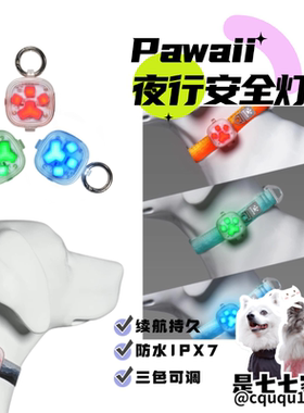 Pawaii狗狗led发光防走失遛狗灯毕格灯防车祸闪光灯宠物夜行灯