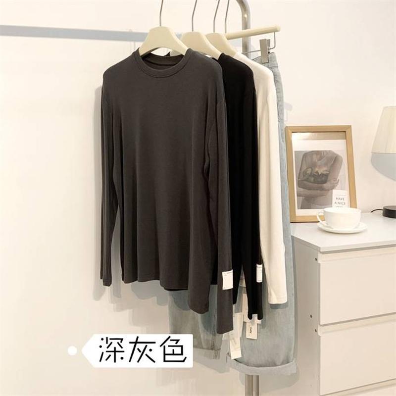 热卖Hanging sleeves with label round neck, long sleeved kn