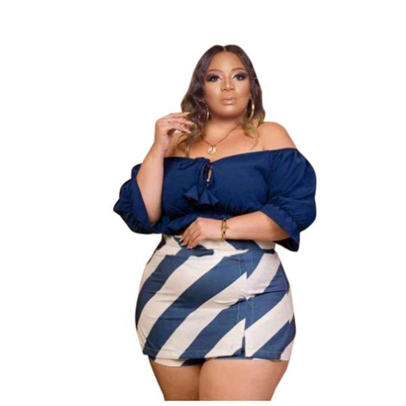 plus size dresses for women two pieces dress print sets 5xl