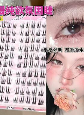 免胶酥茶妹妹韩系化妆师睫毛懒人假睫毛分段仿真轻奢丝丝小姐卷翘