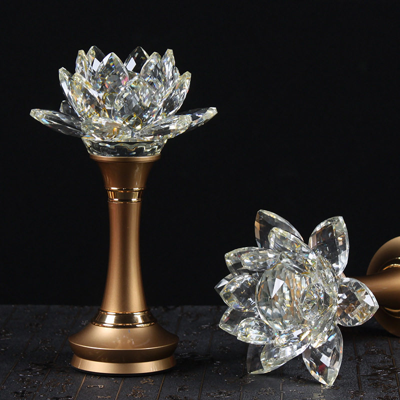 莲花led灯七彩变色可充电插电水晶莲花灯led供佛灯电供灯长明灯