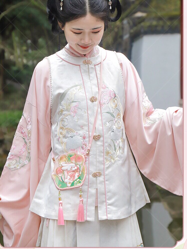 새로운 골동품 HANFU 액세서리 귀여운 토끼 어린이 가방 자수 향 주머니 지갑 펜던트 크로스 바디 여성용 가방