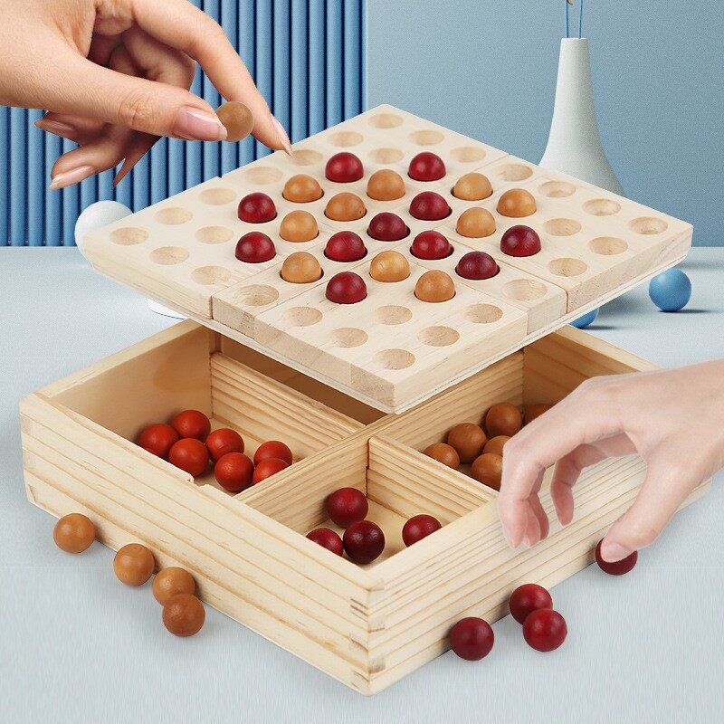儿童学生旋转五子棋二人三人对战幼儿园亲子互动桌面游戏益智玩具