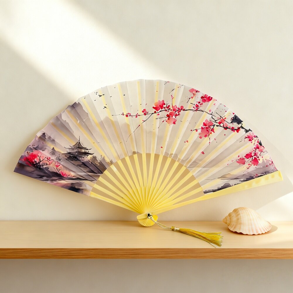 新中式梅花折叠扇便携随身图片