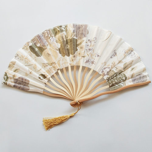中国风水墨画手工龙骨扇