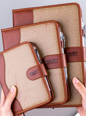 b5 A5 A6皮面带扣随身小本放包包本笔记本文具32K记事本印章8mm