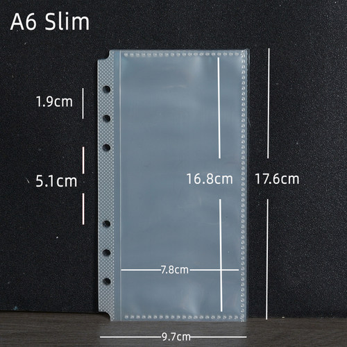 A6 personal /A6 Slim美背活页手账活页内页袋 pp超清袋子s01存钱