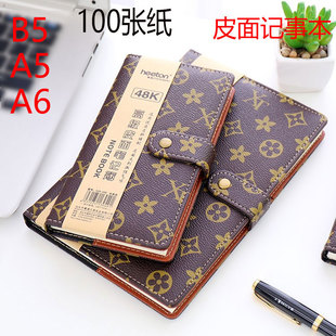 11mm行距80g100张喜通B5 A5 A6按扣皮面复古笔记本1.1cm宽行距