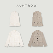 极简复古通勤镂空西装 进口麻料银葱纱线 马甲套装 金属迷雾