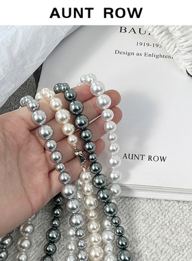 AuntRow24FW 白霜漫雪 博主b备！施家气质不规则百搭珍珠项链手链