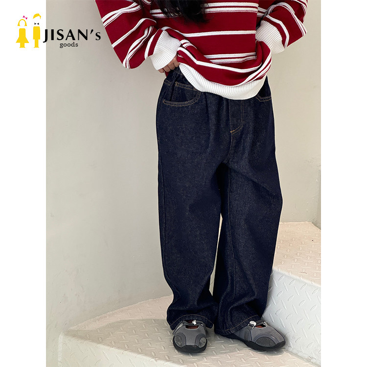 大童韩系深蓝牛仔裤宽松阔腿裤初中生加绒牛仔长裤中大童潮款,童装/婴儿装/亲子装,儿童牛仔裤,淘宝优惠券,粉丝福利购,淘宝优惠卷