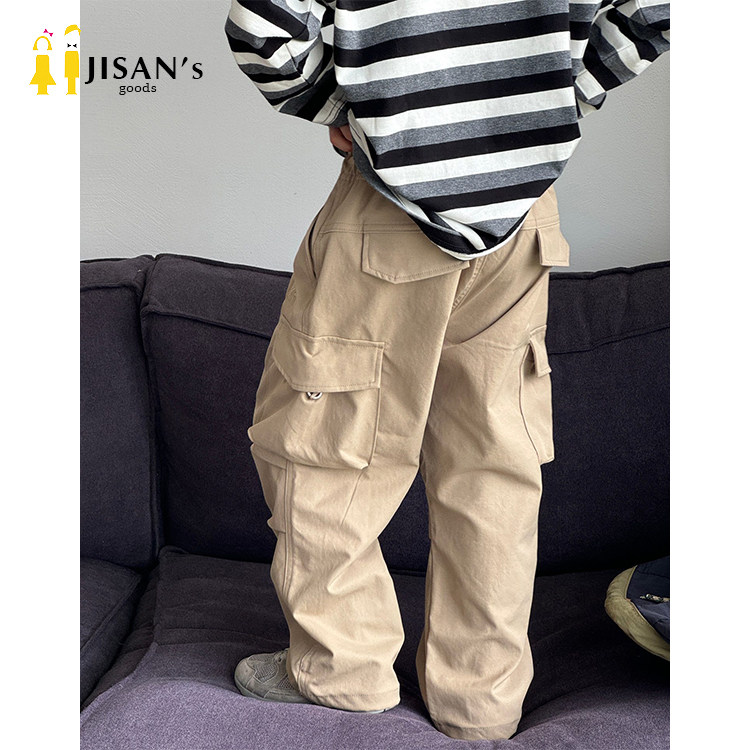 2025年春秋新款儿童工装裤男女童休闲裤中大童户外运动长裤卡其裤