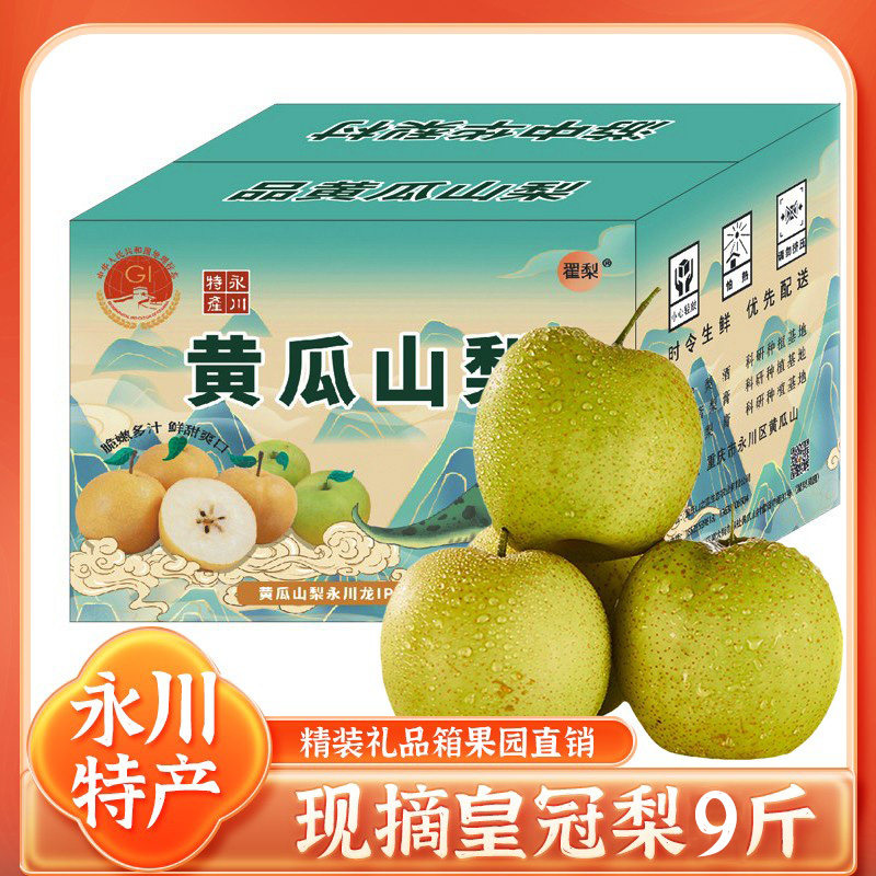 现摘黄瓜山皇冠梨当季新鲜水果