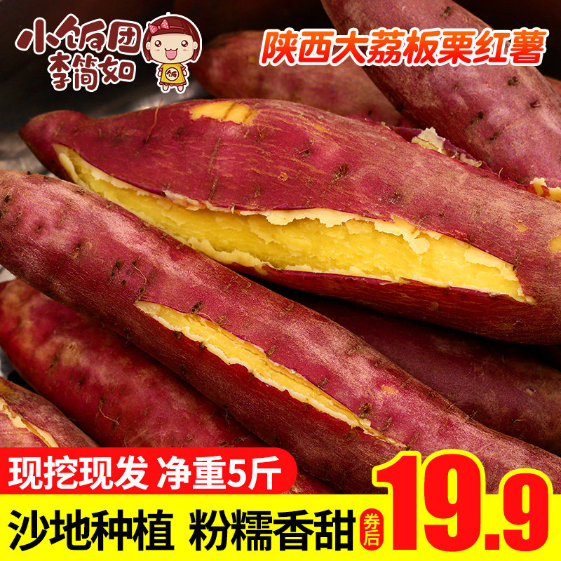 小饭团李简如陕西板栗红薯5斤新鲜现挖沙地地瓜农家香甜黄心番薯