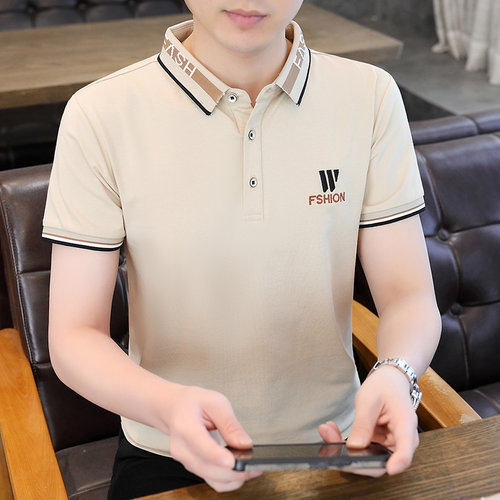 短袖polo衫男士修身带领t恤夏季