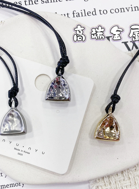 金属钱袋子福袋挂坠新中式国风招财长款黑绳项链女吊坠配饰毛衣链