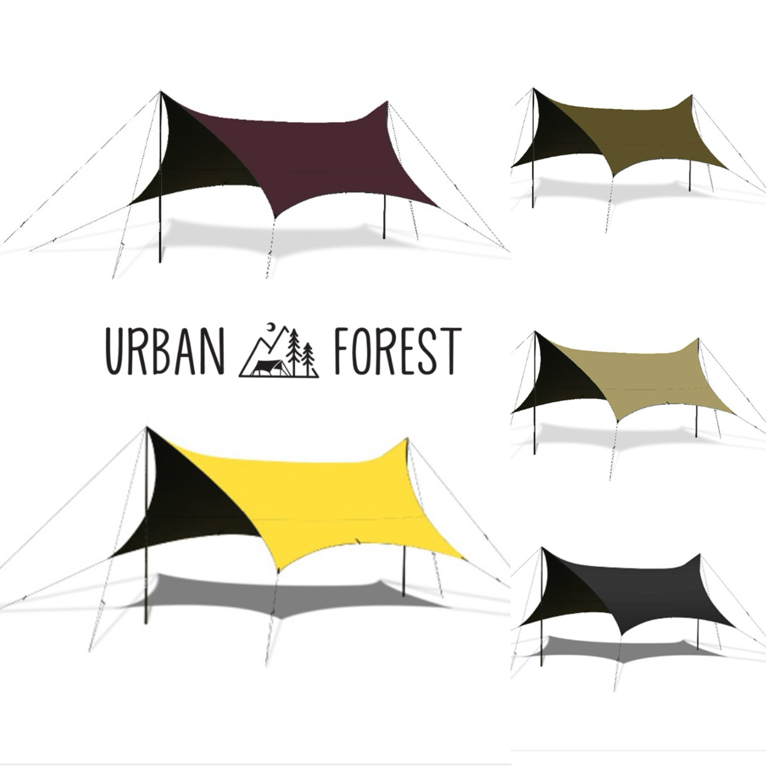 UrbanForest城市森林UF黑胶天幕遮阳防晒天幕六角户外露营天幕