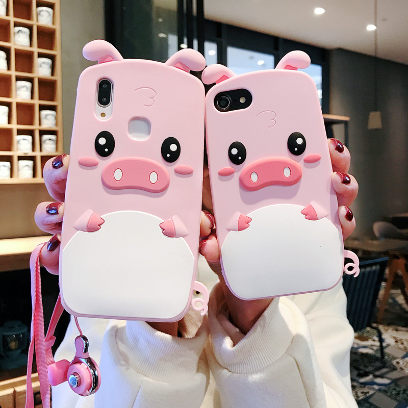 限9000张券小米8手机壳红米5plus套红米note5卡通硅胶note7防摔小米9女款挂绳立