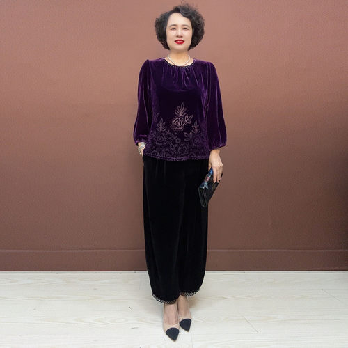 妈妈装减龄百搭洋气两件套女