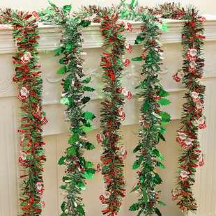圣诞节装饰彩条彩带拉花藤条店铺橱窗场景布置主题派对圣诞树装扮