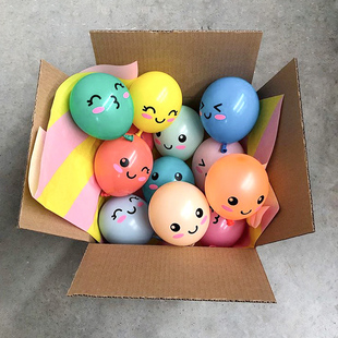 手工DIY表情气球义卖摊位宝宝生日派对玩具幼儿园礼物道具装饰品