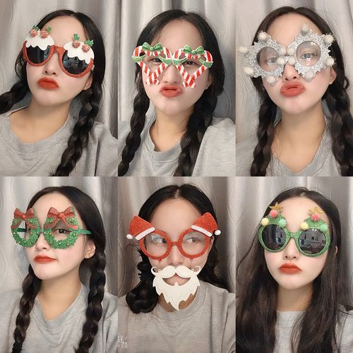 圣诞节装饰品搞怪眼镜拍照道具