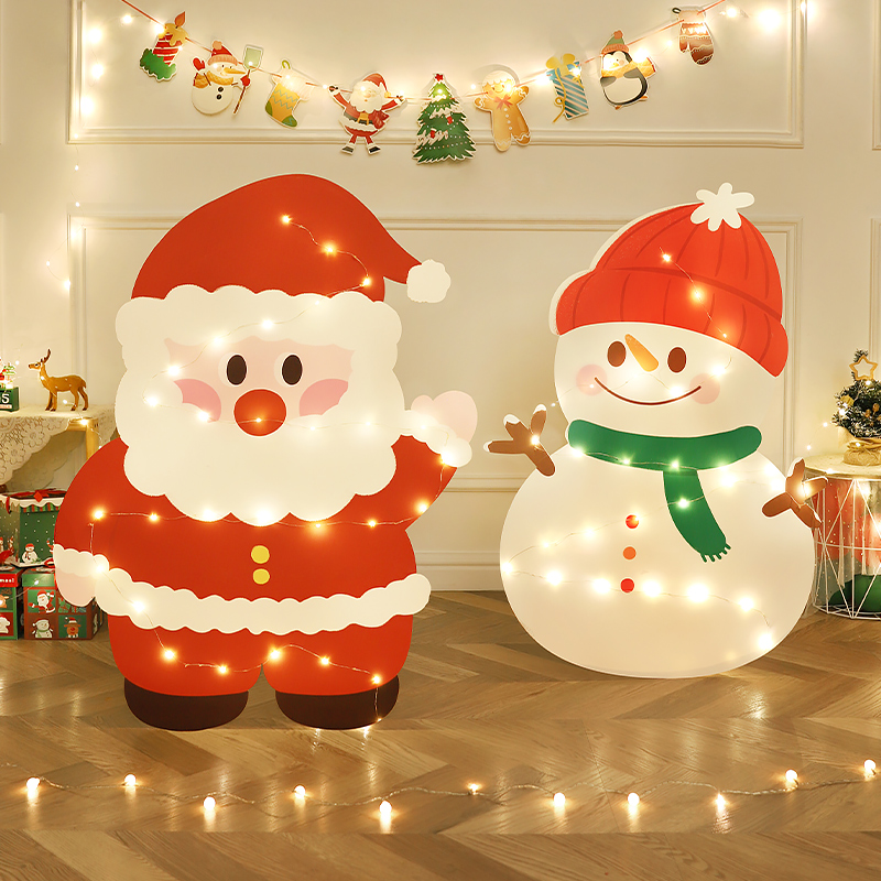 圣诞节场景氛围布置商场店铺活动装饰圣诞树装扮KT板摆件拍照道具