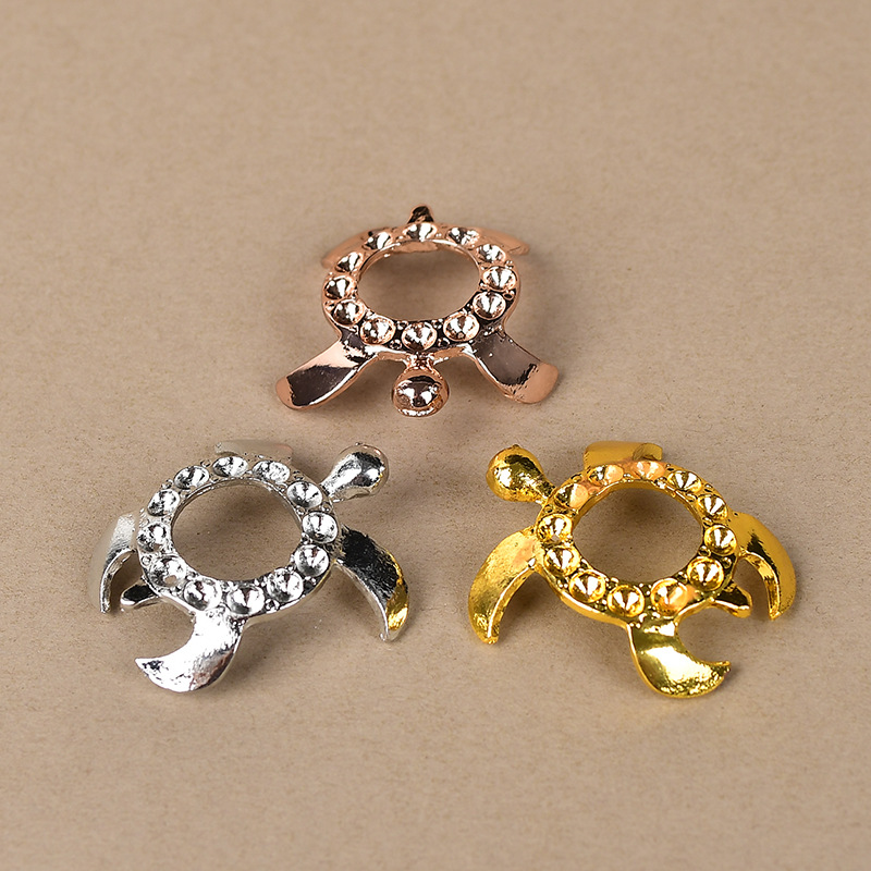 小乌龟玩具摆件金属底座水晶球支架黑曜石小球座小海龟装饰品