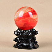水晶球底座黑色莲花树脂摆件跨境万圣节装 饰品工艺品展示台架