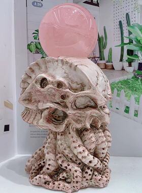 Cthulhu克苏鲁神话雕像章鱼骷髅头树脂底座 工艺品万圣节家居摆件