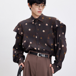 小浪活页宫廷衬衫 天丝垂褶廓形 男 Flounce 蜕幕｜春夏手绘波点