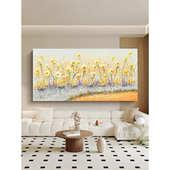 饰画轻奢餐厅花卉挂画横版 手绘肌理客厅装 繁花似锦 GY.ART原创