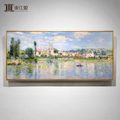 莫奈名画临摹维特尼 饰画欧式 大芬村手绘油画风景挂画美式 客厅装