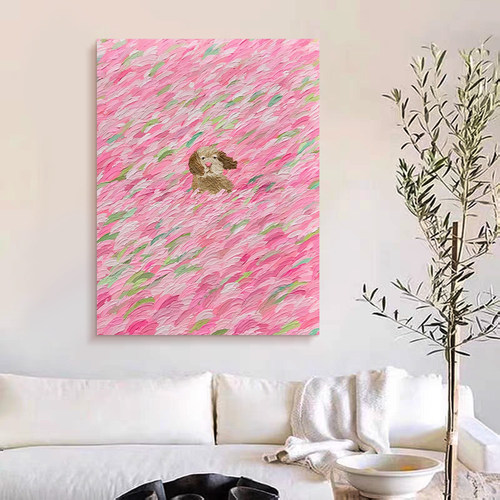 HW.paint手绘油画young lee作品《蜜漩春鼾》客厅肌理挂画