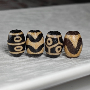 天然玛瑙西藏虎牙水纹八眼天珠老型桶珠手串配珠diy手链手串配饰