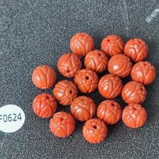 天然南红玛瑙雕刻笑佛柿子红莲花珠背云南瓜珠散珠配件diy配饰