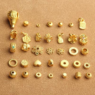 强保色沙金配件diy饰品配饰隔珠