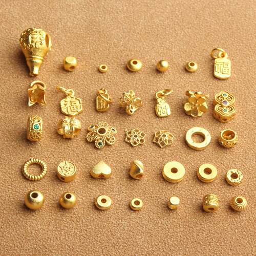 强保色沙金配件diy饰品配饰隔珠