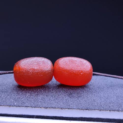 糖球老南红玛瑙桶珠风化老玛瑙散珠配饰配件