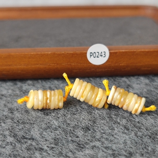 一物一图天然原矿蜜蜡直切药片隔珠隔片垫片佛珠文玩配饰diy材料