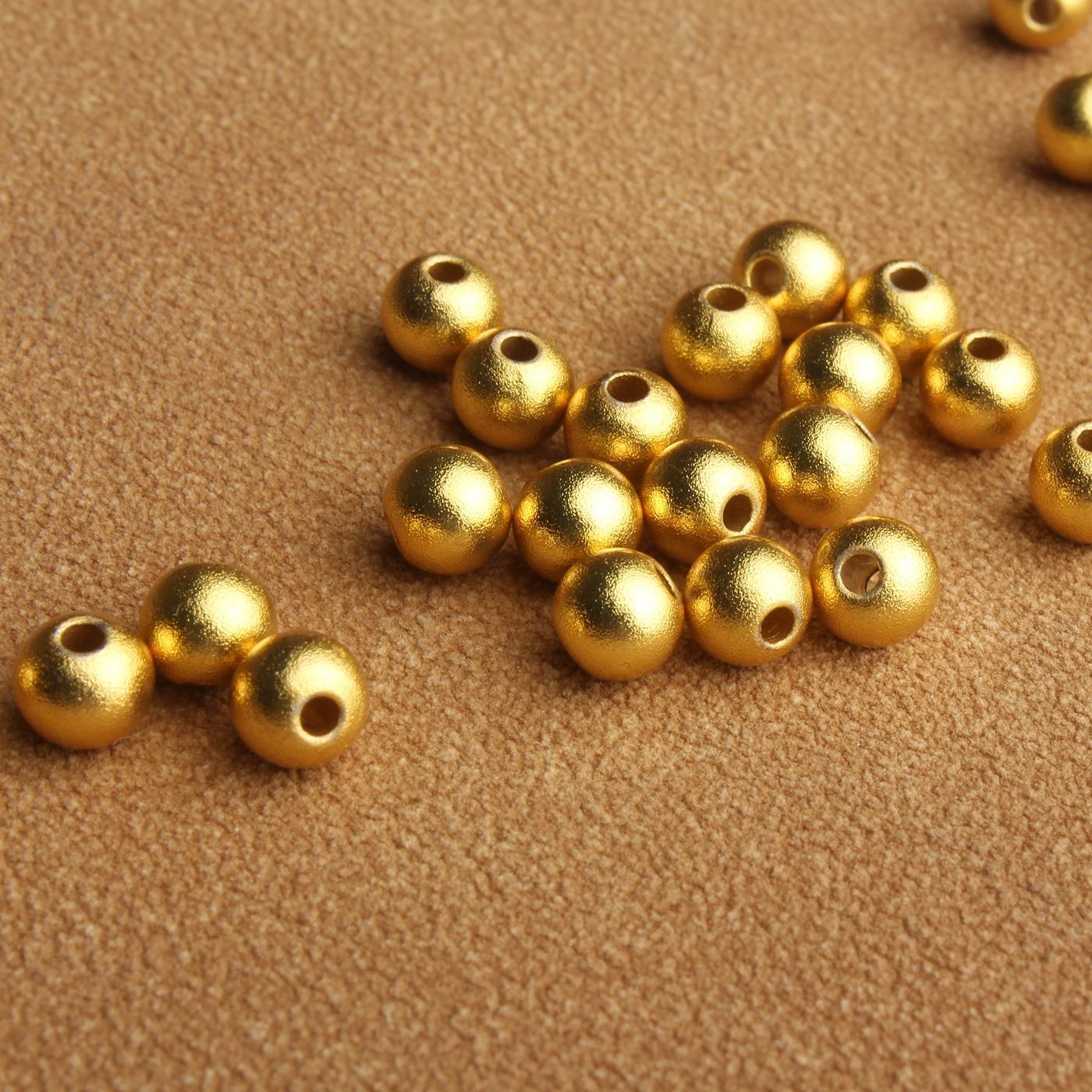 沙金圆珠手链配件金色珠子