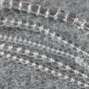 白水晶散珠圆珠隔片方糖半成品白色透明优化养晶珠子DIY佛珠手链