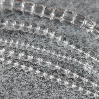 白水晶散珠圆珠隔片方糖半成品白色透明优化养晶珠子DIY佛珠手链