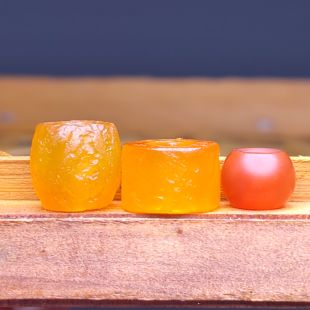 天然黄玛瑙老玛瑙风化大孔道配饰diy隔珠直切配珠