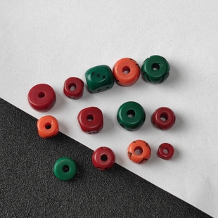 西藏民族手工特色料器大肠隔片大孔道散珠文玩diy手串项链配饰