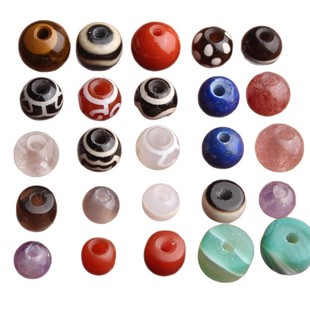 大孔道天然红玛瑙圆珠天珠玛瑙隔片散珠手链diy手串编织材料配饰