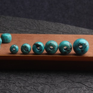 大孔道人工绿松石网花鼓珠老型珠散珠隔珠星月菩提配饰手串文玩